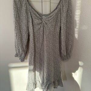 Hollister Gray Floral Knot-Front Top